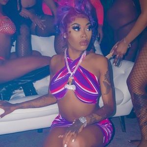 Striped Wrap Top and Skirt Set